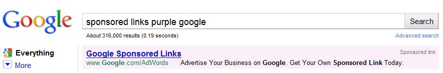 Google-Sponsored-Links-Purple Google Sponsored Links Purple Instead of Yellow